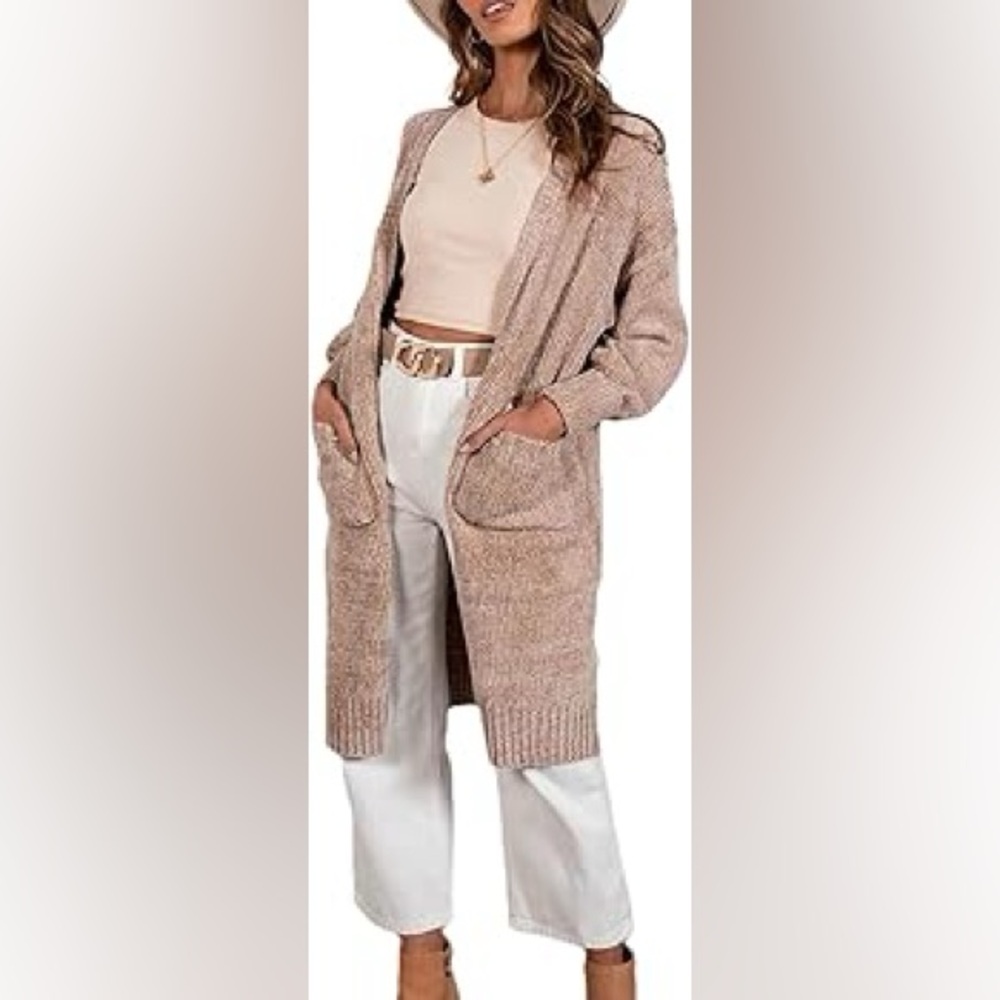 Racheal Women’s Open-Front Long Cardigan! Size Medium.